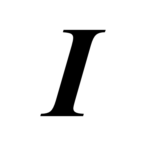 Italic letter style interface symbol