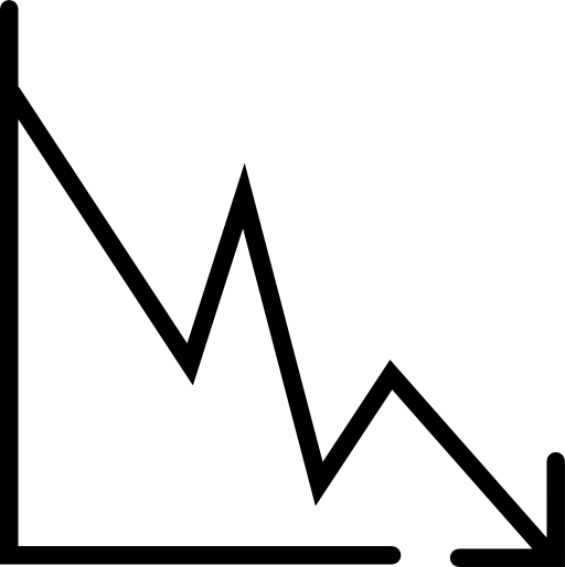 Arrow down of a stocks graphic