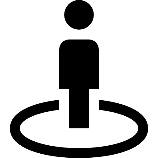 Map marker with a person shape