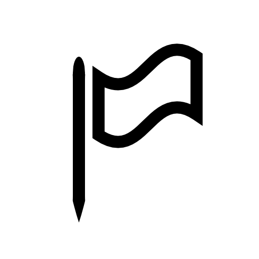 White flag outline with thin pole