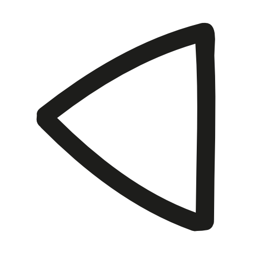 Left arrow hand drawn triangle