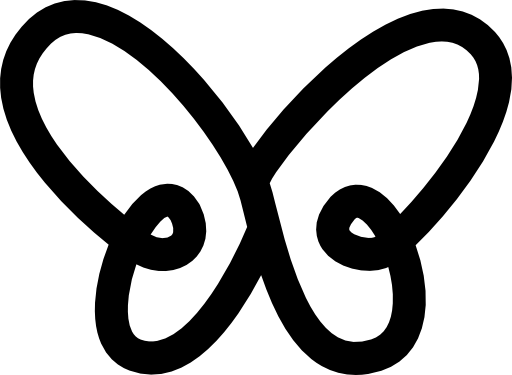 Butterfly simple gross outline shape from top view
