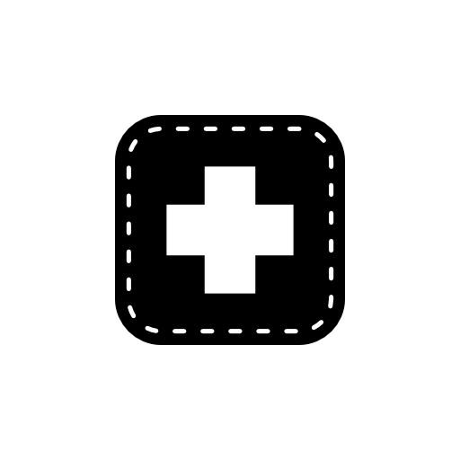 Medical cross symbol in a rounded square