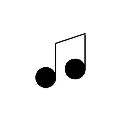 Musical note variant with thin outline