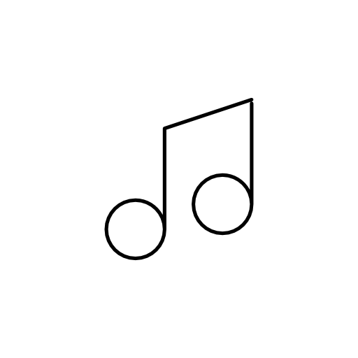 Musical note variant with thin outline