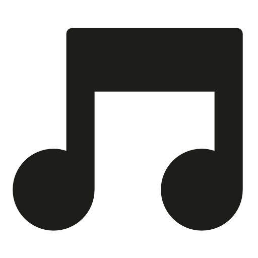 Musical note black shape