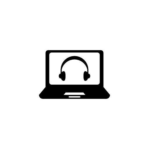 Headphones on a laptop computer