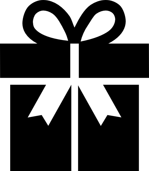 Present box with big bow