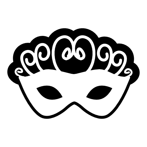 Carnival mask with spirals in black and white