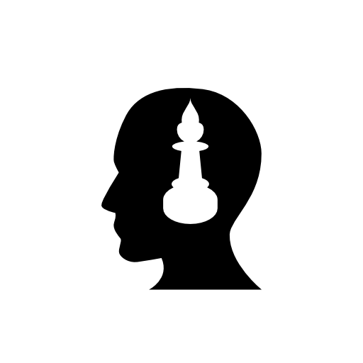 Male side view silhouette with candle