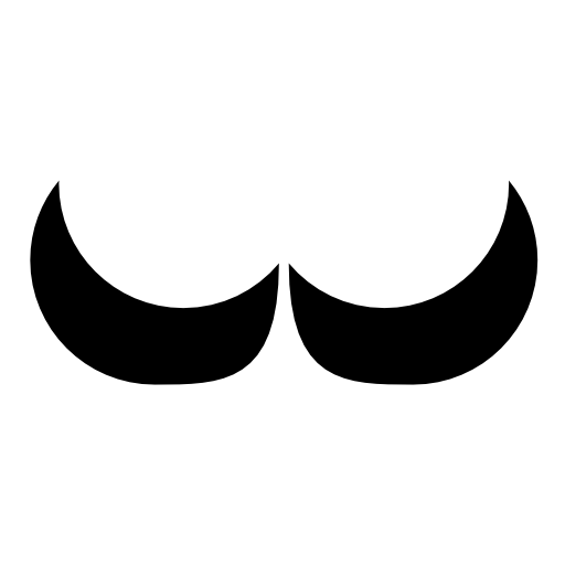 Curve moustaches pointing upward