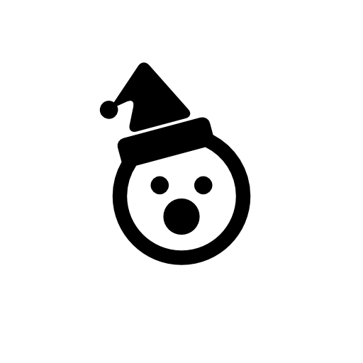 Snowman face with a bonnet
