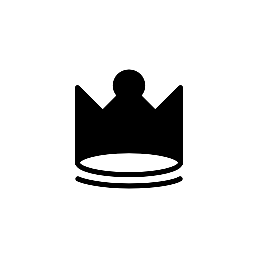 Royal crown silhouette with round central tip