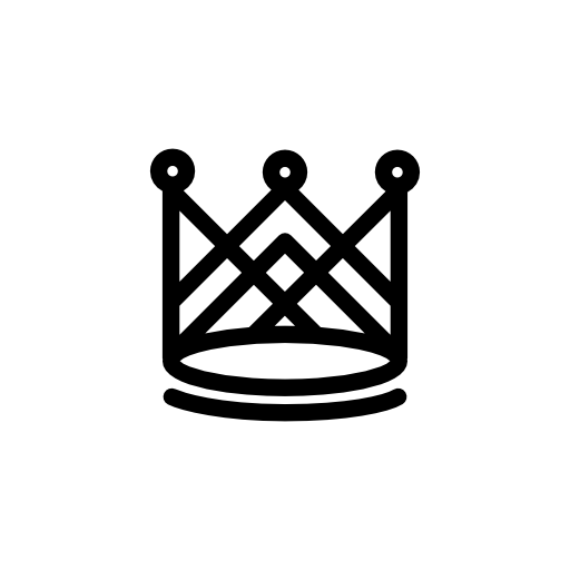Royal crown made of lines and circle outlines