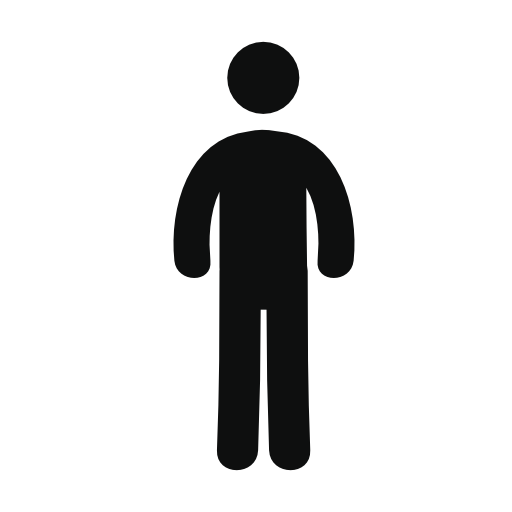 Frontal standing man silhouette