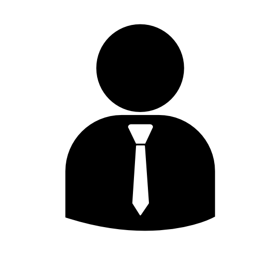 Business person silhouette wearing tie