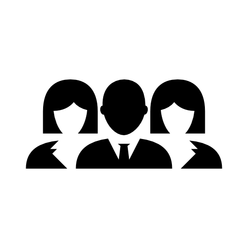 Man and two women group close up