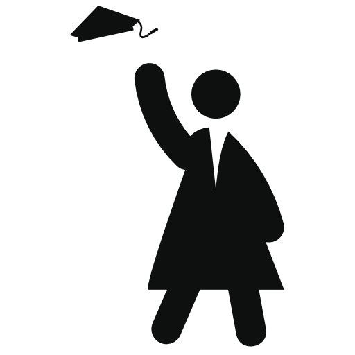 Graduate throwing his graduation hat