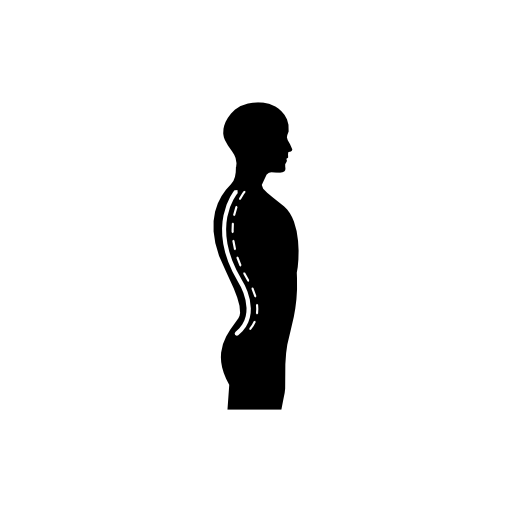 Column inside a male human body silhouette in side view