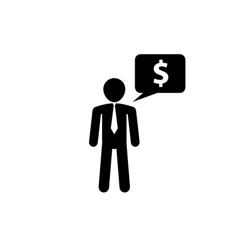 Businessman talking about money