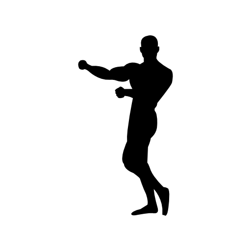 Gymnast silhouette showing muscles