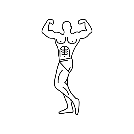 Muscular man showing his muscles