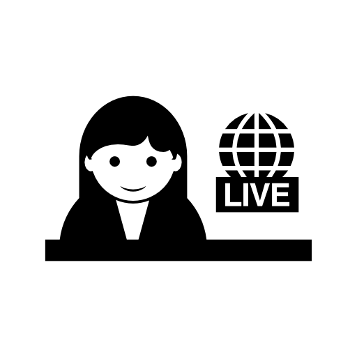 Live news female journalist
