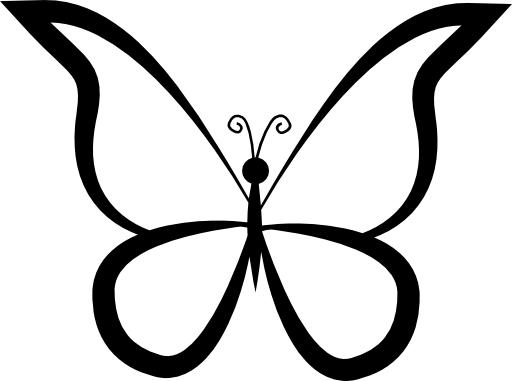Butterfly outline design from top view