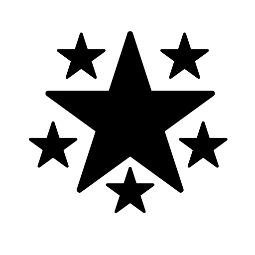 Star of fivepointed shape with five stars
