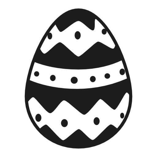 Easter egg with one horizontal straight line and two of rhombs all of them with small dots