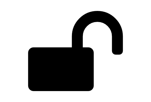 Open padlock silhouette