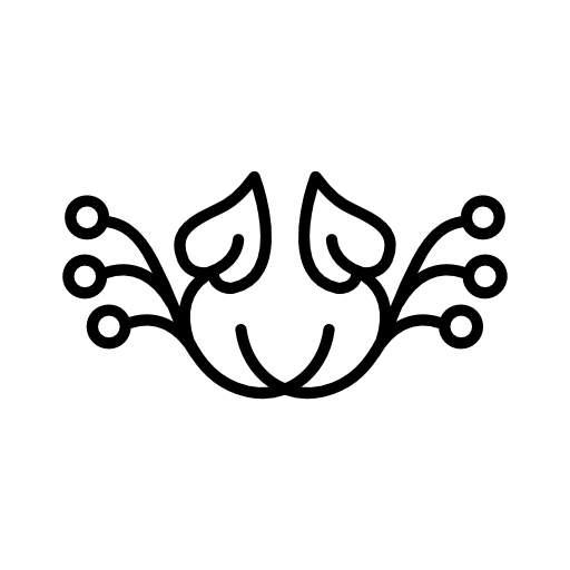 Floral design of horizontal symmetry