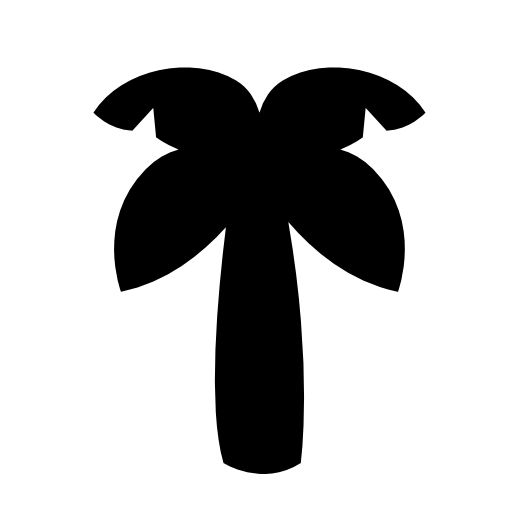 Palm tree black shape