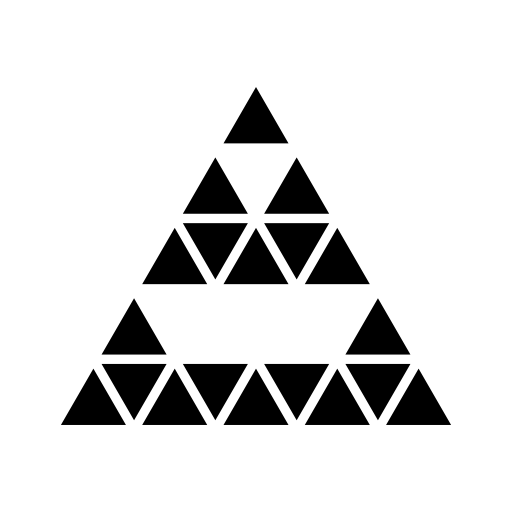 Polygonal pyramid of triangles