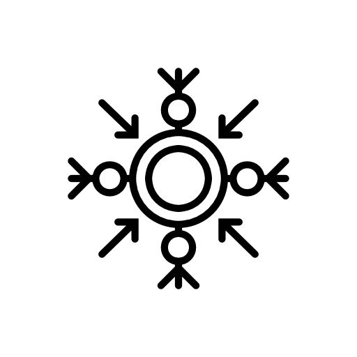 Snowflake design with circles and little thin arrows