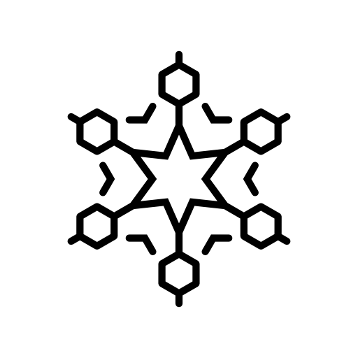 Snowflake with a star and hexagons