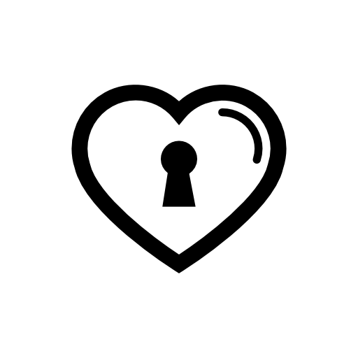 Heart shaped outline with lock