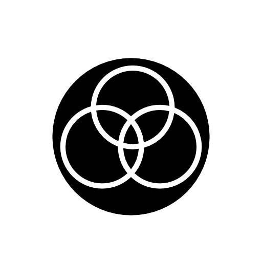 Three circles overlapping at the center