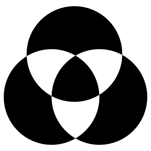 Circles overlapping black and white