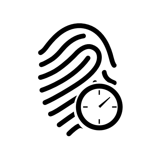 Fingerprint outline with timer