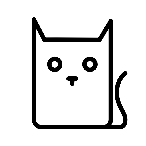 Pussy cat cartoon outline variant
