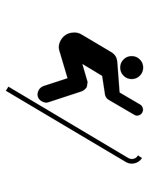 Person skiing side view