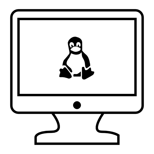 Penguin caricature on a computer screen