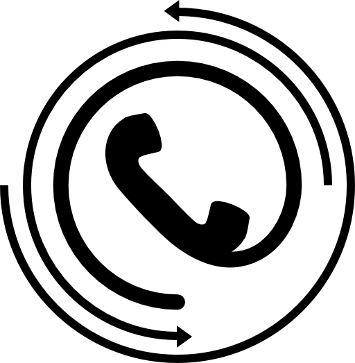 Telephone auricular with circular cable and arrows