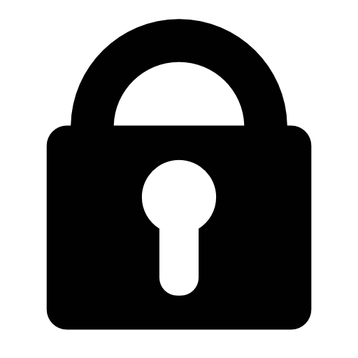 Locked padlock security interface symbol