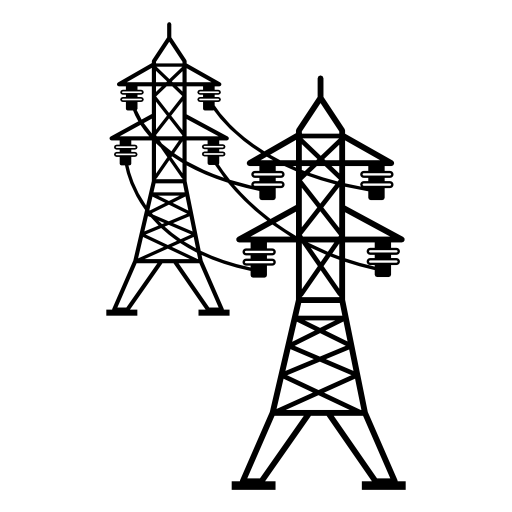 Power line connected towers