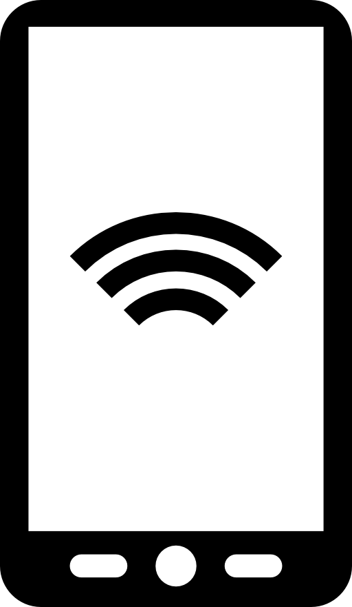 Tablet with wifi signal symbol on screen