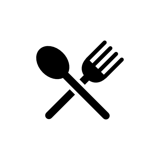 Flatware silhouette of a knife and a fork cross
