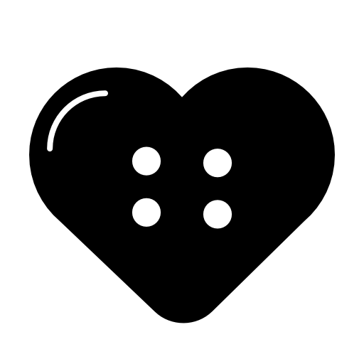 Heart shaped button for clothes