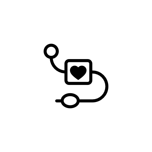 Medical equipment with heart symbol